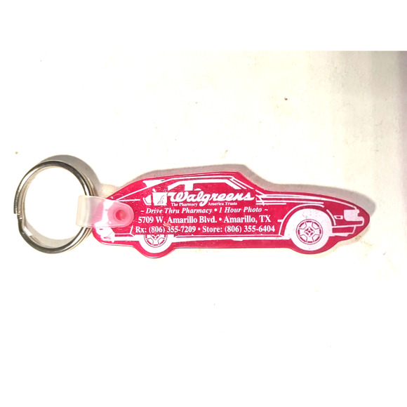 Vintage Walgreens Amarillo Texas Red Car Keychain - Picture 3 of 4
